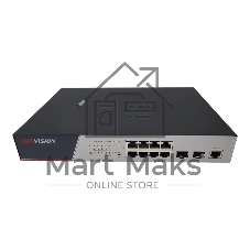 Коммутатор Hikvision DS-3E2510P(B), 8×1 Гбит/с PoE + 2×1 Гбит/с SFP, управляемый