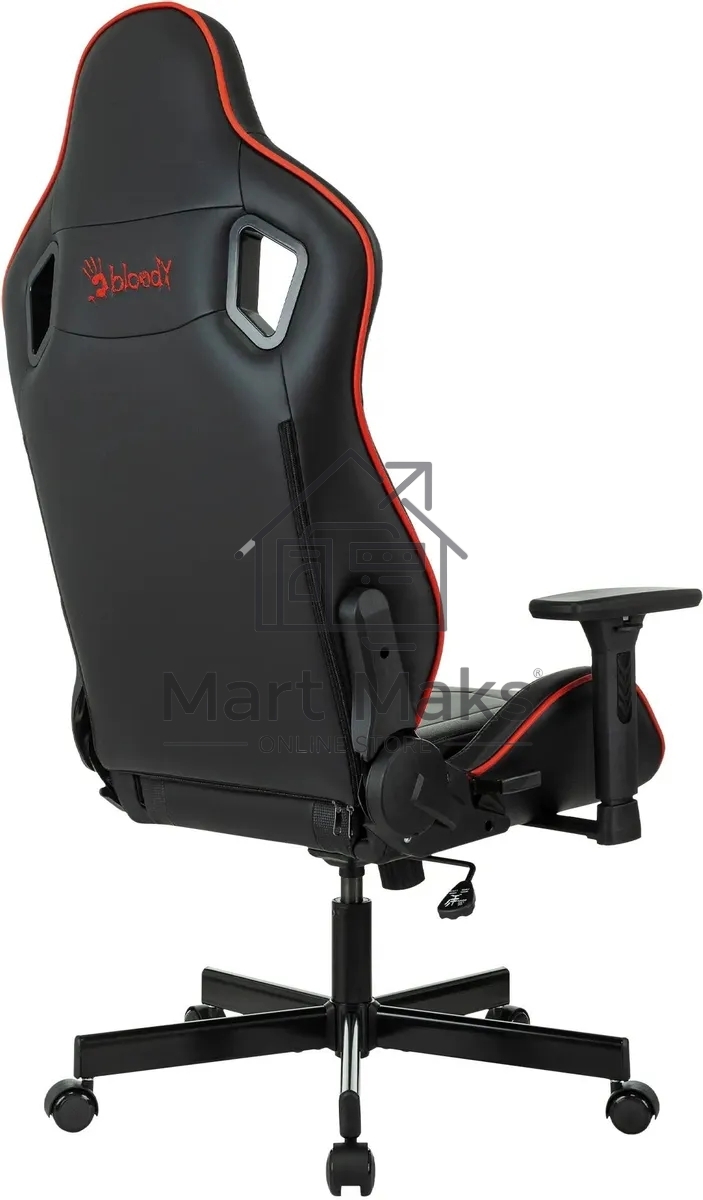 Кресло игровое A4Tech Bloody GC-840 черный, сиденье черный, эко.кожа, с подголов. крестов. металл черный, пластик черный