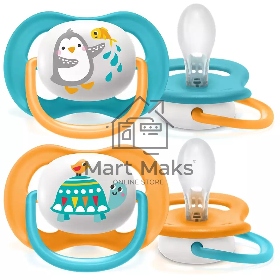 Соска-пустышка Philips Avent SCF080/07 Пингвин/Черепаха, 6-18 мес, 2 шт, для мальчиков