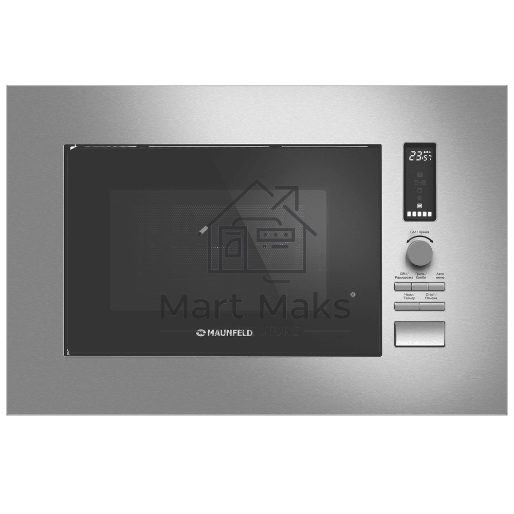 Микроволновая печь встраиваемая Maunfeld JBMO820GS01 нержавеющая сталь, 20 л, 1080 Вт, переключатели - поворотный механизм/кнопки