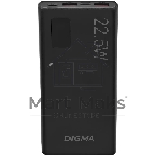 Портативный аккумулятор Digma DGPF10A 10000mAh QC3.0/PD3.0 22.5W 5A 2xUSB-A/USB-C черный