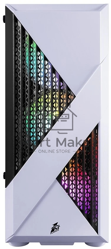 Компьютерный корпус 1STPLAYER FIREROSE F3-A белый / ATX, TG / 4x120мм LED fans inc. / F3-A-WH-4F1