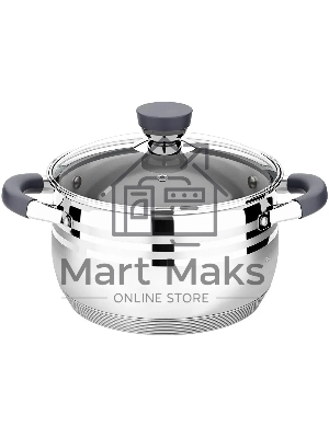 Кастрюля LARA LR02-471 Mercury 2,9 л, 18 см, нержавеющая сталь, с крышкой