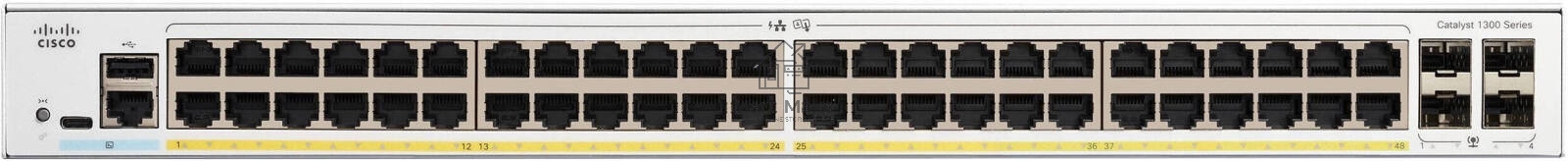 Коммутатор Cisco Catalyst C1300-48P-4G, 48×1 Гбит/с, 4×1 Гбит/с SFP