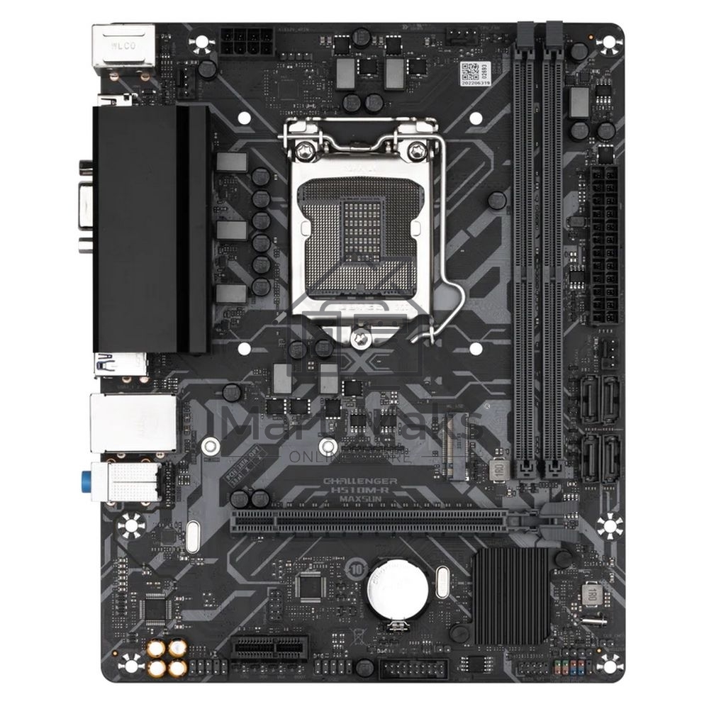 Материнская плата Maxsun Challenger H510M-R, LGA 1200, Intel H510, 2xDDR4, 4xSATA, 1xM.2, 1xPCIe 4.0 x16, 1xPCIe 3.0 x1, 1xHDMI, 1xVGA, 1x 1Gb LAN, 2xUSB-A 3.2 Gen 1, 4xUSB-A 2.0, 3x3.5 мм, 5.1, M-ATX