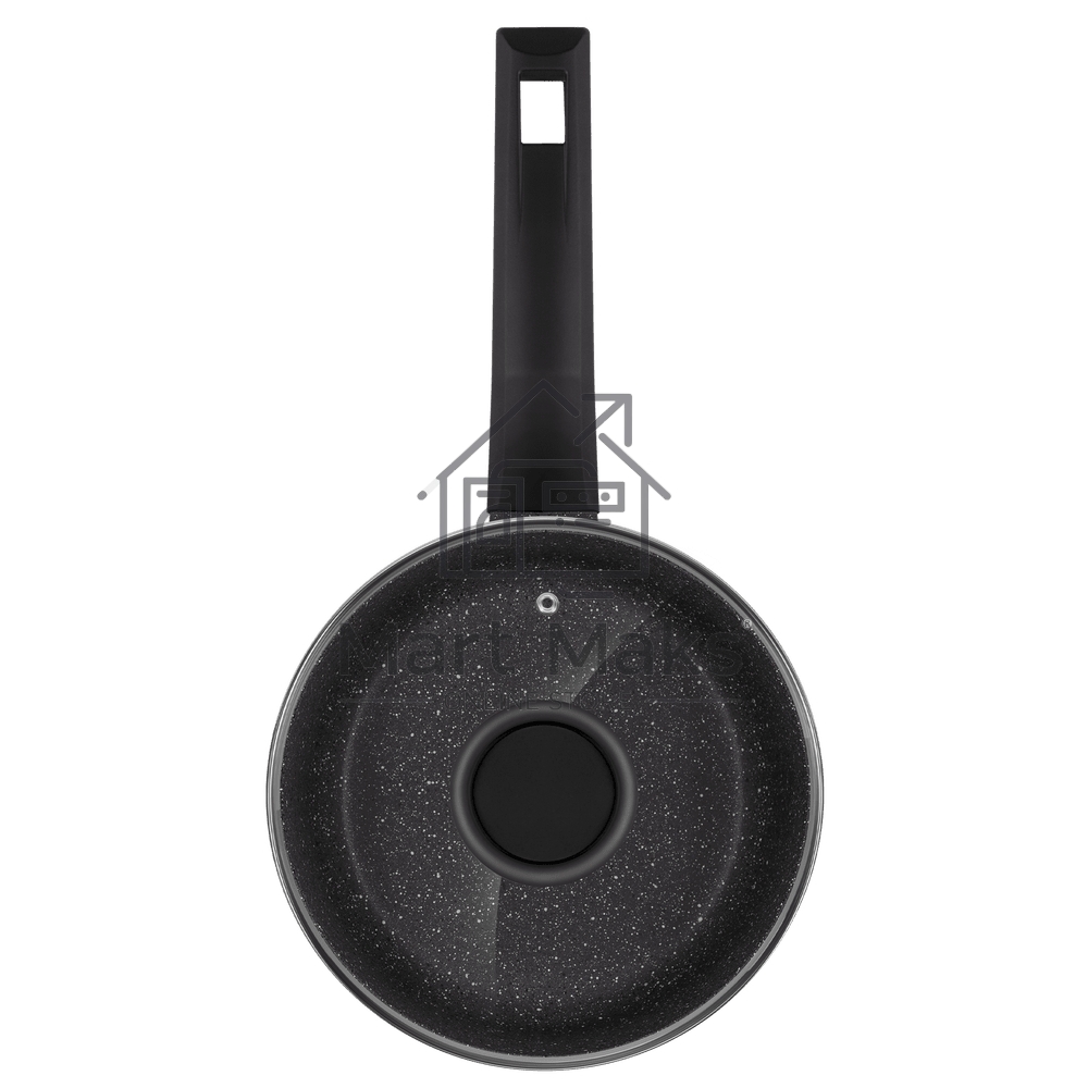 Ковш Maunfeld Galaxite MF18GLX01SP из литого алюминия со стеклянной крышкой, 18 см, 1,6 л