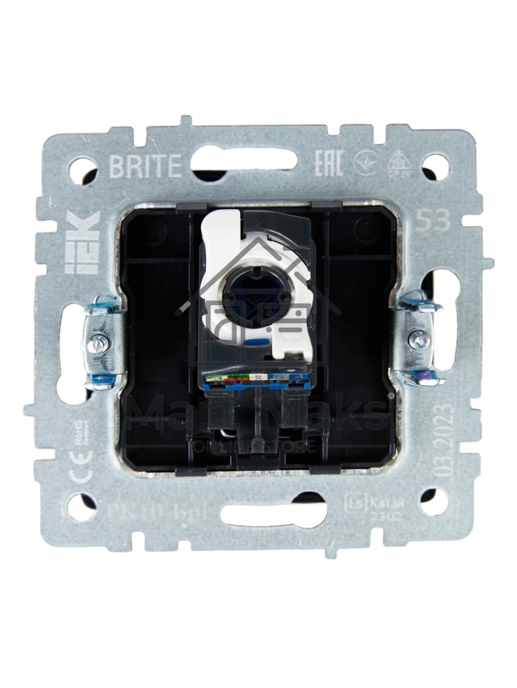 Розетка компьютерная IEK BRITE РК10-БрГ RJ45 кат.5E графит