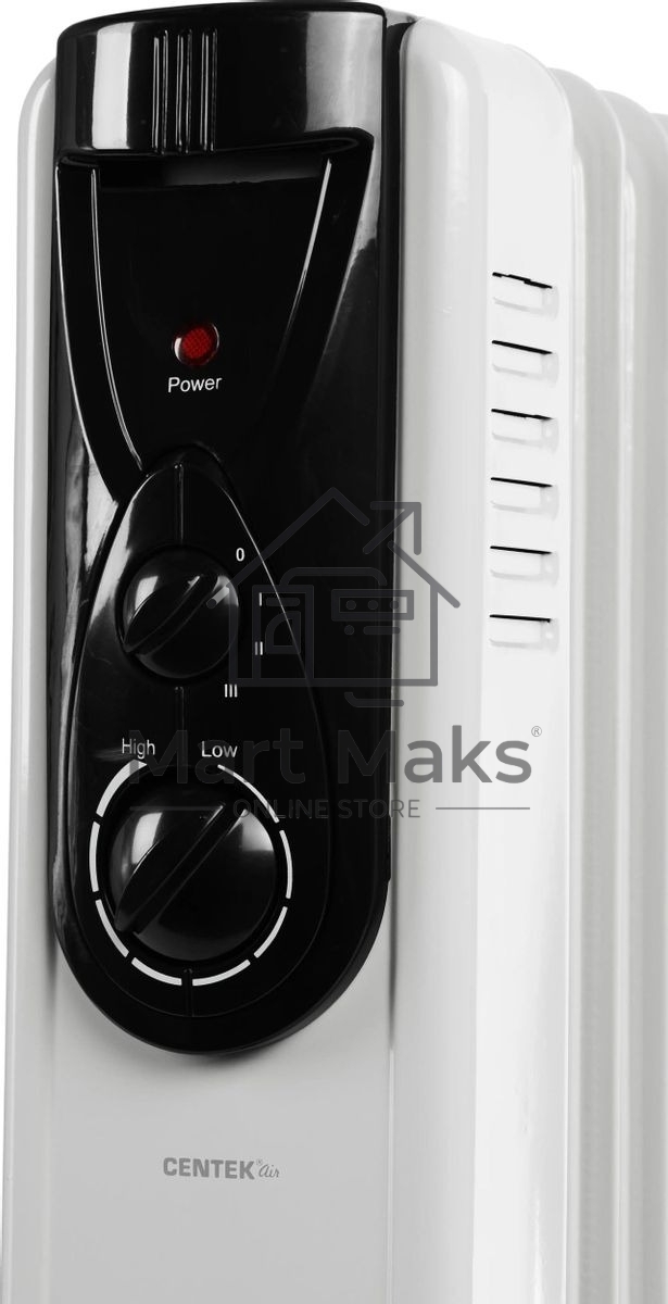 Масляный обогреватель Centek CT-6200 (7 секций) белый, 700/1000/1500 Вт, 15 м2, термостат