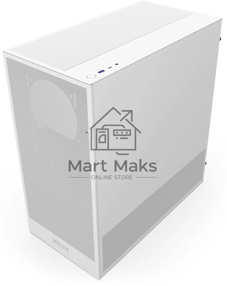 Компьютерный корпус без блока питания NZXT H5 Flow (2024), Midi-Tower, TG, 2x120мм, 1xUSB-A 3.2 + 1xUSB-C 3.2, E-ATX, ATX, mATX, mITX белый