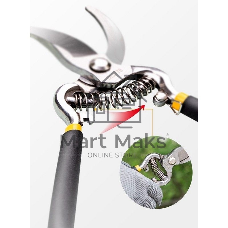 Секатор Deli DL2778 Размер 210 мм. Макс диаметр резки 10 мм. Сталь 55С. Термообработанная поверхность. Ручка из ПВХ.