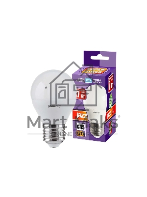 Лампа светодиодная JazzWay PLED-SP-G45 7Вт шар 5000К холод. белый E27 540лм 230В