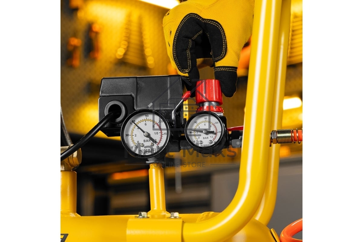 Компрессор безмасл. малошумн. Denzel DLP-4500/150, 4,5 кВт, 3х1,5 кВт,150 л, 2850 об/мин,750 л/мин