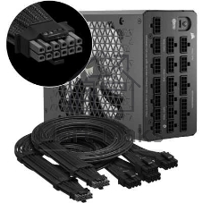 Блоки питания/ Power Supply Corsair HX1500i, Model RPS0132, 1500W 80+ Platinum (ATX, 3.1, PCIe 5.1, Full modular, 1x24(20+4)pin, 2x8-Pin to 12V-2x6 Cable, 3x4+4-pin CPU +12V (EPS), 6x4-pin Molex, 4x6+2-pin PCIe, 8xSATA3, 1xUSB Type-C, Active, 140x140mm, 150x200x86mm, APFC, Power cable-EU, black)