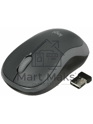 Мышь беспроводная Logitech M186 черный/серый, 1000 dpi, радиоканал, USB, кнопки - 3