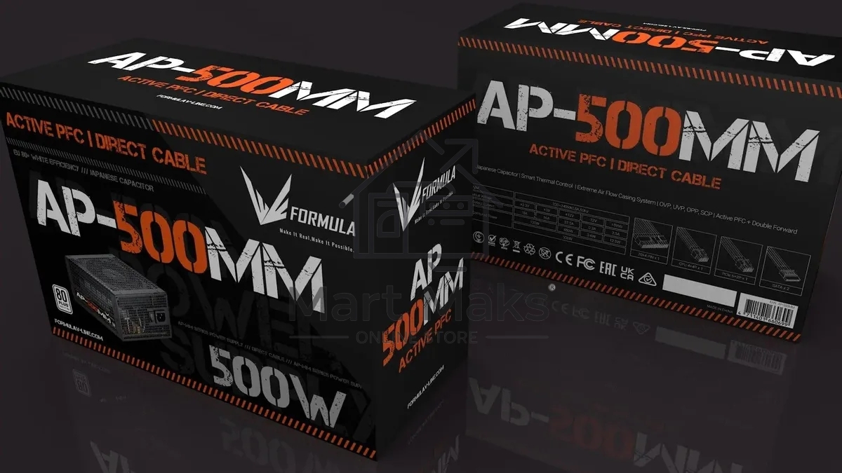 Блок питания Aerocool / Formula ATX 500W AP-500ММ 80 PLUS WHITE (20+4pin) APFC 120mm fan 6xSATA RTL