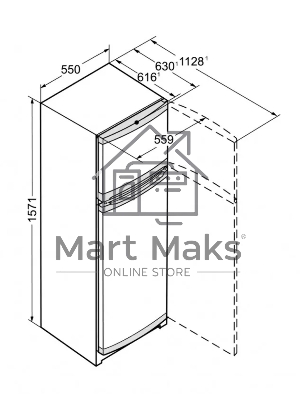 Холодильник Liebherr CTE 2931-26 001 белый двухкамерный 218/52л морозилка сверху