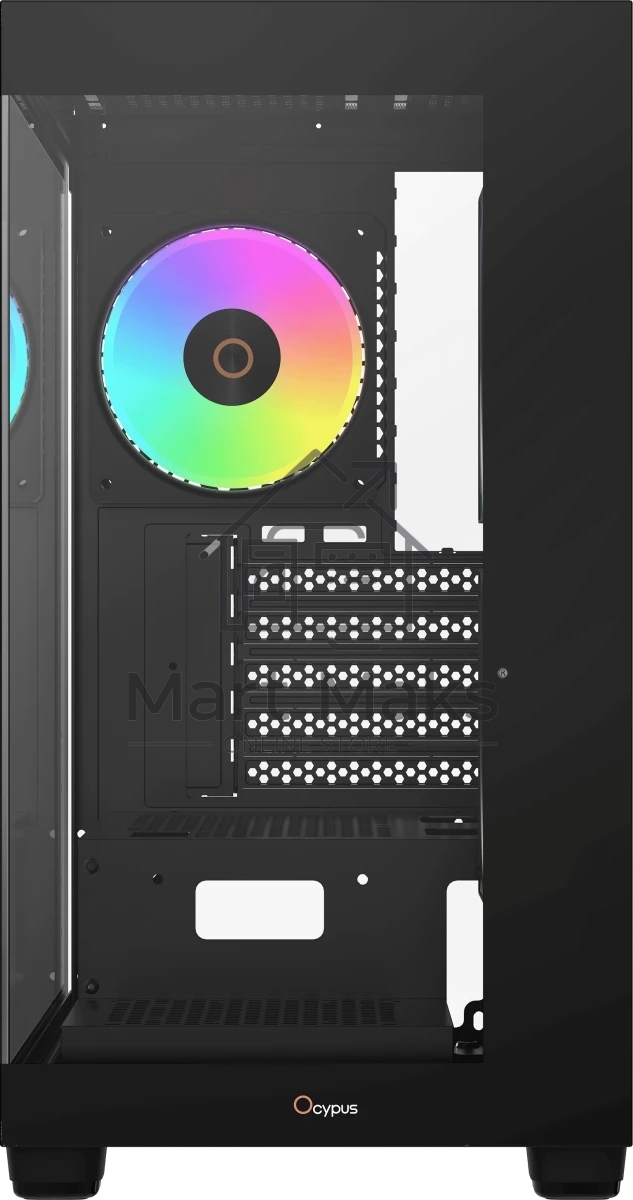 Корпус для ПК Case Ocypus Gamma C52 BK ARGB mATX / win / black / 3 ARGB fans / no PSU / Tempered Glass 