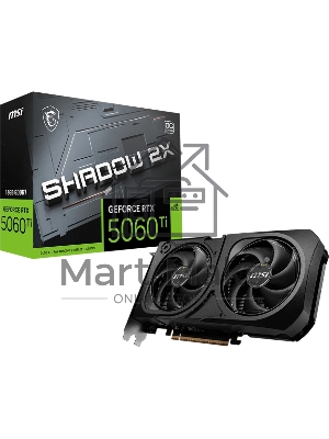 Видеокарта MSI RTX 5060Ti 16Gb SHADOW 2X OC PLUS RTX5060TI 16Gb 128bit GDDR7 2602/28000 HDMIx1 DPx3 HDCP
