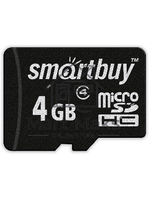 Флеш карта Micro SDHC 4Gb Smartbuy Сlass 4 (с адаптером SD)