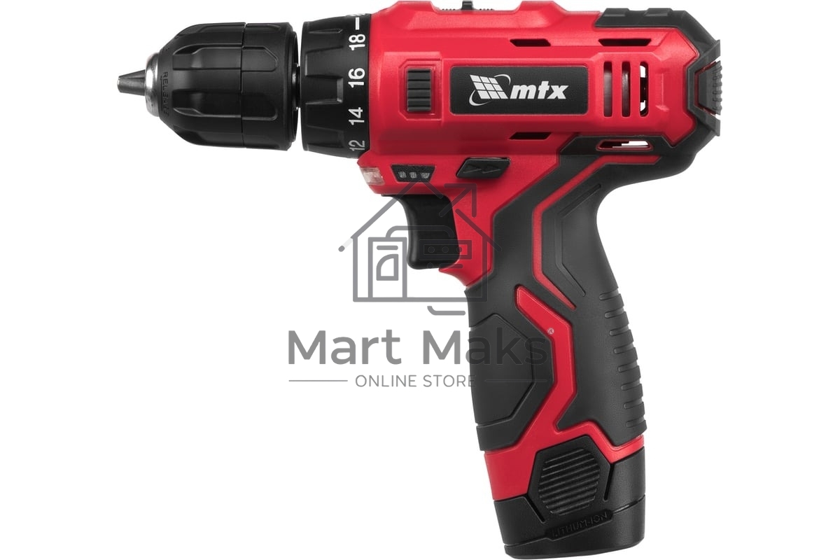 Дрель-шуруповерт аккумуляторная MTX MCDL-12-02P, Аккумуляторная, 12В, 2 АКБ, Кейс