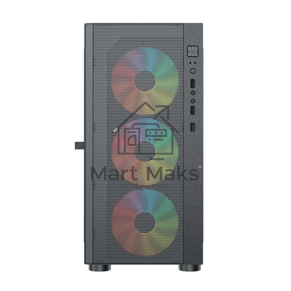 Компьютерный корпус ACD Citadel 104 ATX, черный, USB3.0*1+USB2.0*2+HD audio,3*12cm F1 ARGB fans at front(Slave fans),1*12cm F1 ARGB fan at rear (Master fan)
