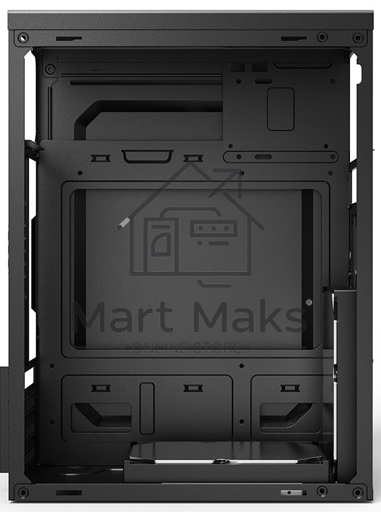 Компьютерный корпус CBR mATX Minitower MX10, c БП PSU-ATX450-08EC (450W/80mm), 2*USB 2.0, HD Audio+Mic, черный