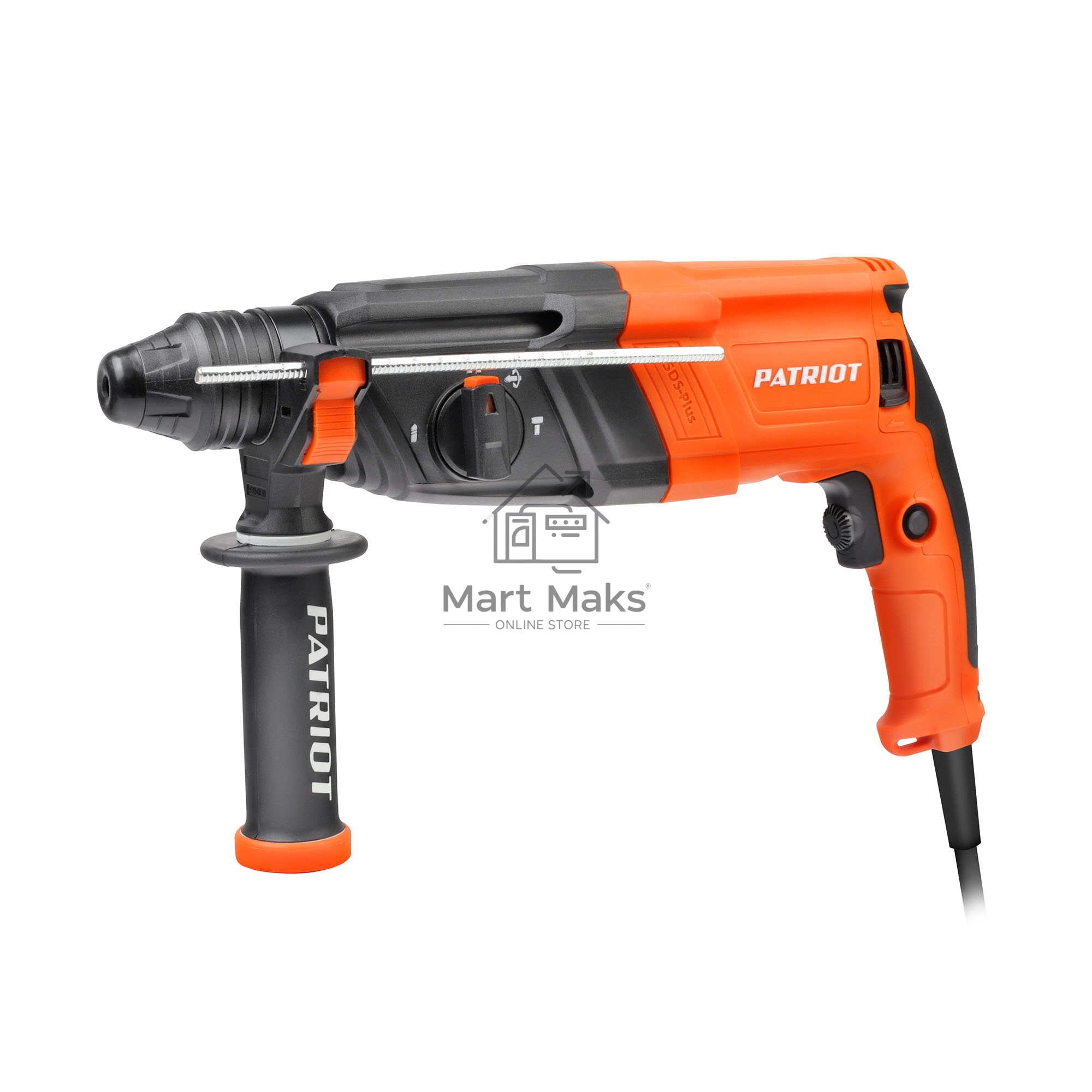 Перфоратор Patriot RH 243, SDS+, мощность 770 Вт, 2.6 Дж, 3 режима работы, макс.диаметр 24мм, глубиномер, кейс