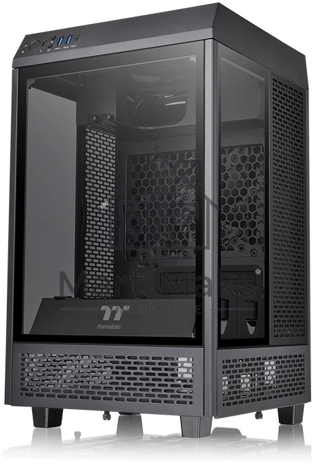 Компьютерный корпус Thermaltake The Tower 100 черный без БП ATX 2x120mm 2xUSB3.0 1xUSB3.1 audio bott PSU