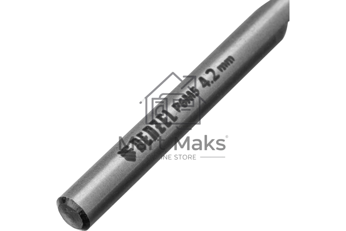 Сверло спиральное по металлу Denzel 4,2 x 75мм, Р6М5, Golden Tip, многогранная заточка