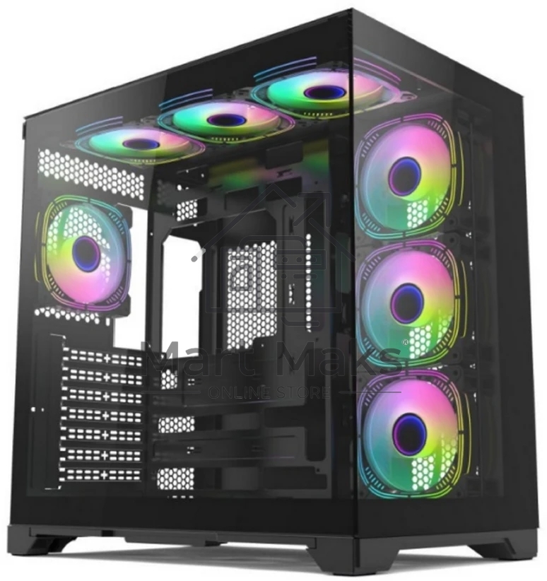 Компьютерный корпус Forza FZ-G42A Seaview TG ATX Case, black, w/o psu, Tempered glass front panel, 1x3,5