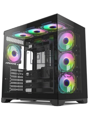 Компьютерный корпус Forza FZ-G42A Seaview TG ATX Case, black, w/o psu, Tempered glass front panel, 1x3,5