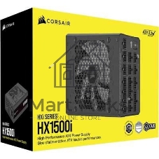 Блоки питания/ Power Supply Corsair HX1500i, Model RPS0132, 1500W 80+ Platinum (ATX, 3.1, PCIe 5.1, Full modular, 1x24(20+4)pin, 2x8-Pin to 12V-2x6 Cable, 3x4+4-pin CPU +12V (EPS), 6x4-pin Molex, 4x6+2-pin PCIe, 8xSATA3, 1xUSB Type-C, Active, 140x140mm, 150x200x86mm, APFC, Power cable-EU, black)