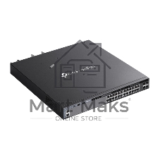Коммутатор управляемый стекируемый 3го уровня TP-Link SG6428XHP Omada с 24 гигабитными портами PoE+ и 4 портами SFP+