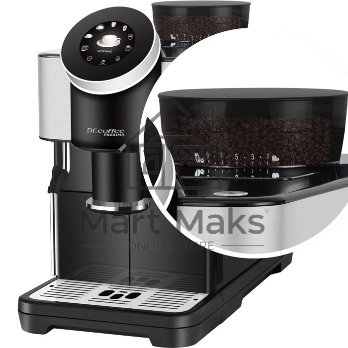 Кофемашина автоматическая Proxima 2000391272961 DR.COFFEE H1 черный, исп. кофе - зерновой/молотый, 1.5 л, 1450 Вт, 15 Бар.