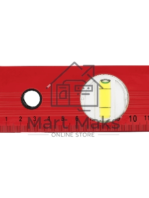 Уровень Matrix алюминиевый, 400 мм, 3 глазка, красный, линейка