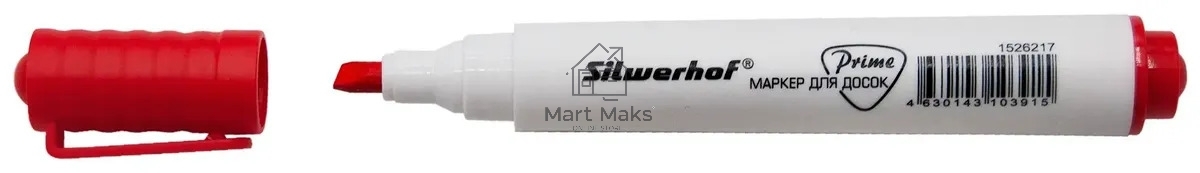 Маркер для досок Silwerhof Prime+, скошенный пишущий наконечник, 2-5мм, красный, коробка