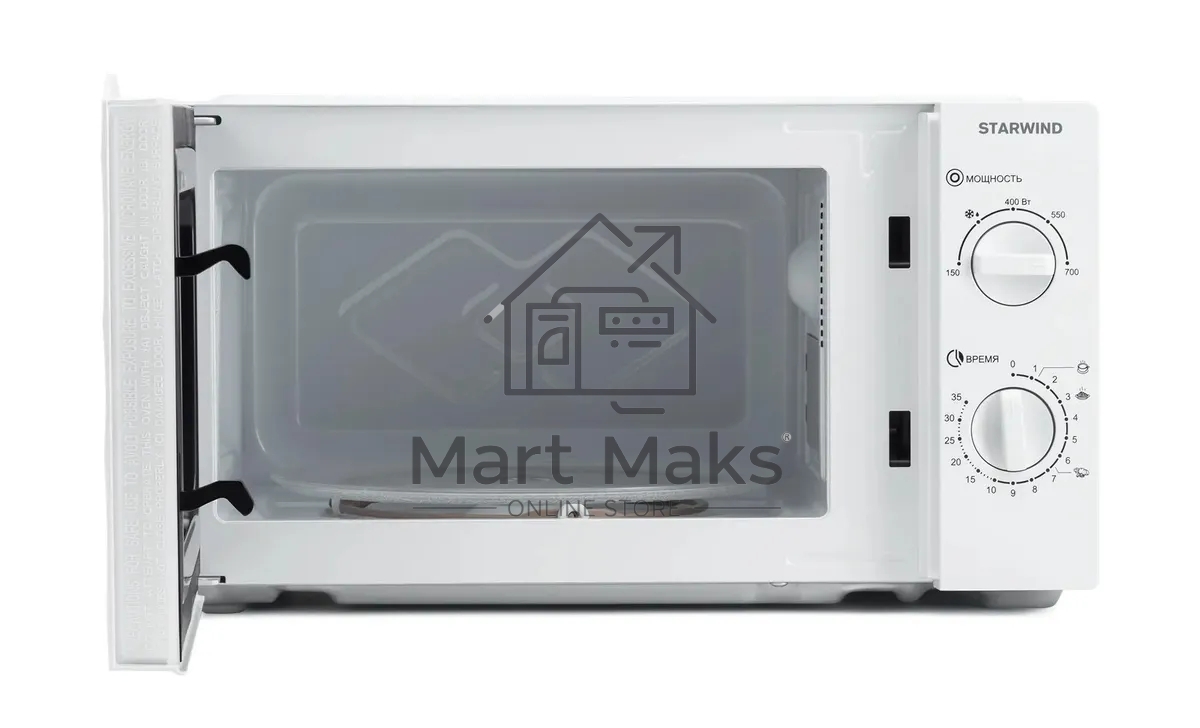 Микроволновая печь Starwind SWM6520 белый, 20 л, 700 Вт, переключатели - поворотный механизм