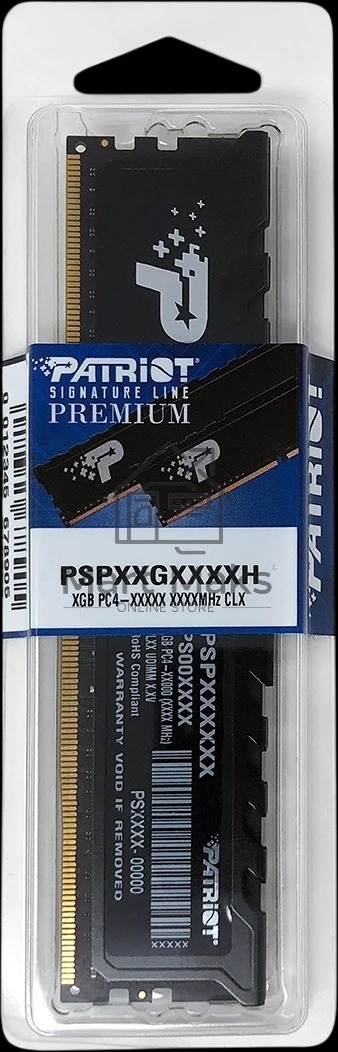 Оперативная память Patriot Memory Signature Premium RTL PSP48G2666H1 DDR4 8Gb 2666MHz RTL PC4-21300 CL19 DIMM 288-pin 1.2В single rank с радиатором Ret