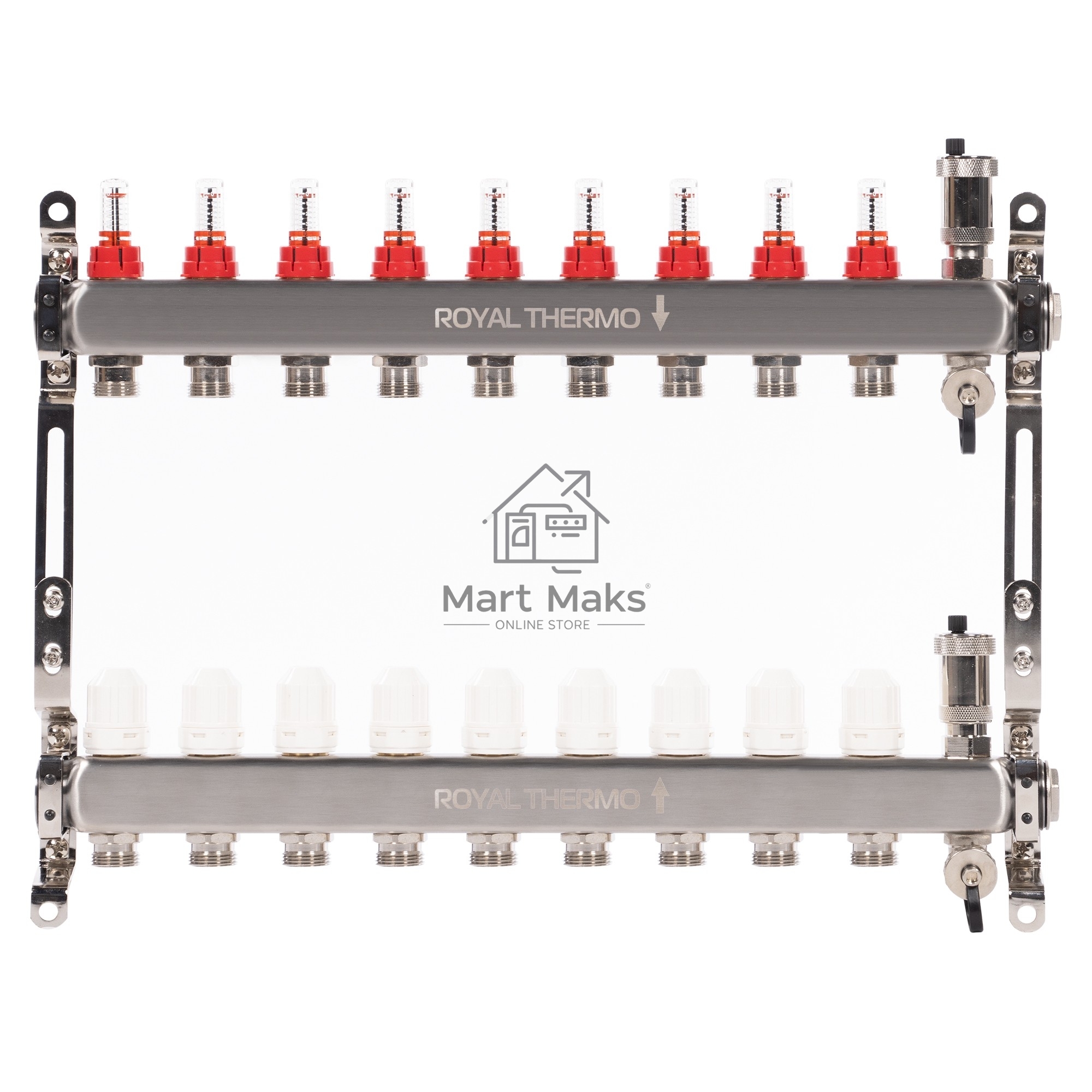 Коллектор Royal Thermo нерж. в сборе с расходомерами 1