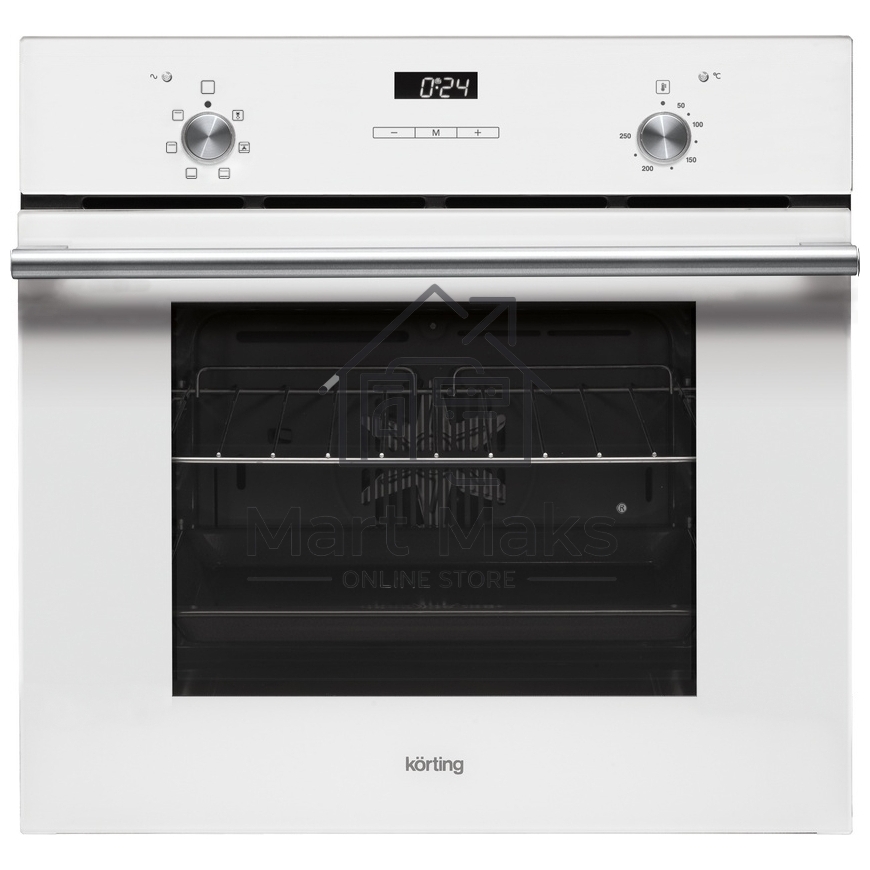 Встраиваемая электрическая духовка Korting OKB 760 FW / 59.8 х 59.5 x 56 см, 6 режимов нагрева, гриль, конвекция, таймер, дисплей, белая