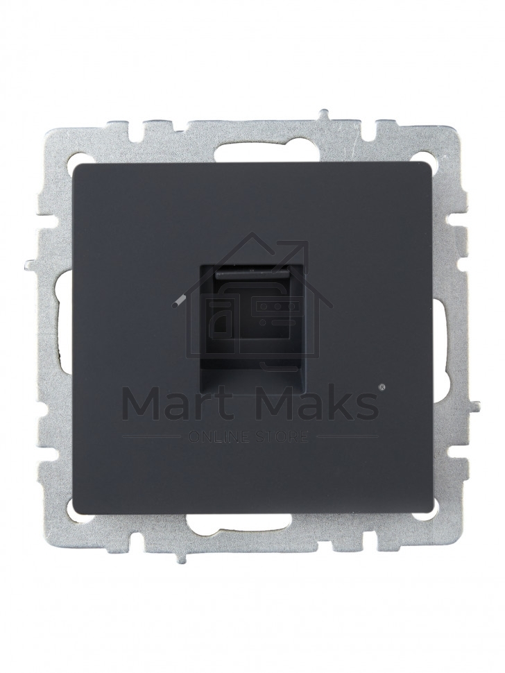Розетка компьютерная IEK BRITE РК10-БрГ RJ45 кат.5E графит