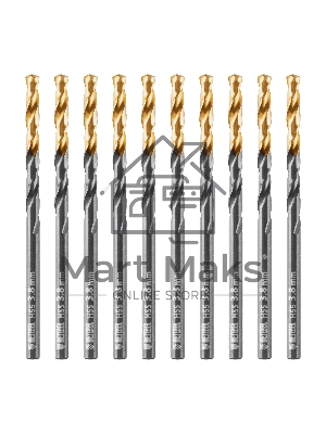 Сверло по металлу Denzel 3,8 мм, HSS-Tin, Golden Tip, 10 шт.