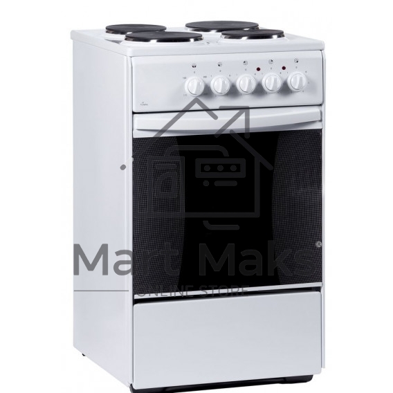 Плита электрическая Flama AE 1406 W белый, конфорок 4 электрических, духовка 50 л, 50 см x 85 см x 60 см