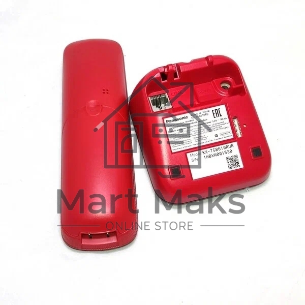 Телефон беспроводной (DECT) Panasonic KX-TGB610RUR, Монохромный, АОН, черный/красный