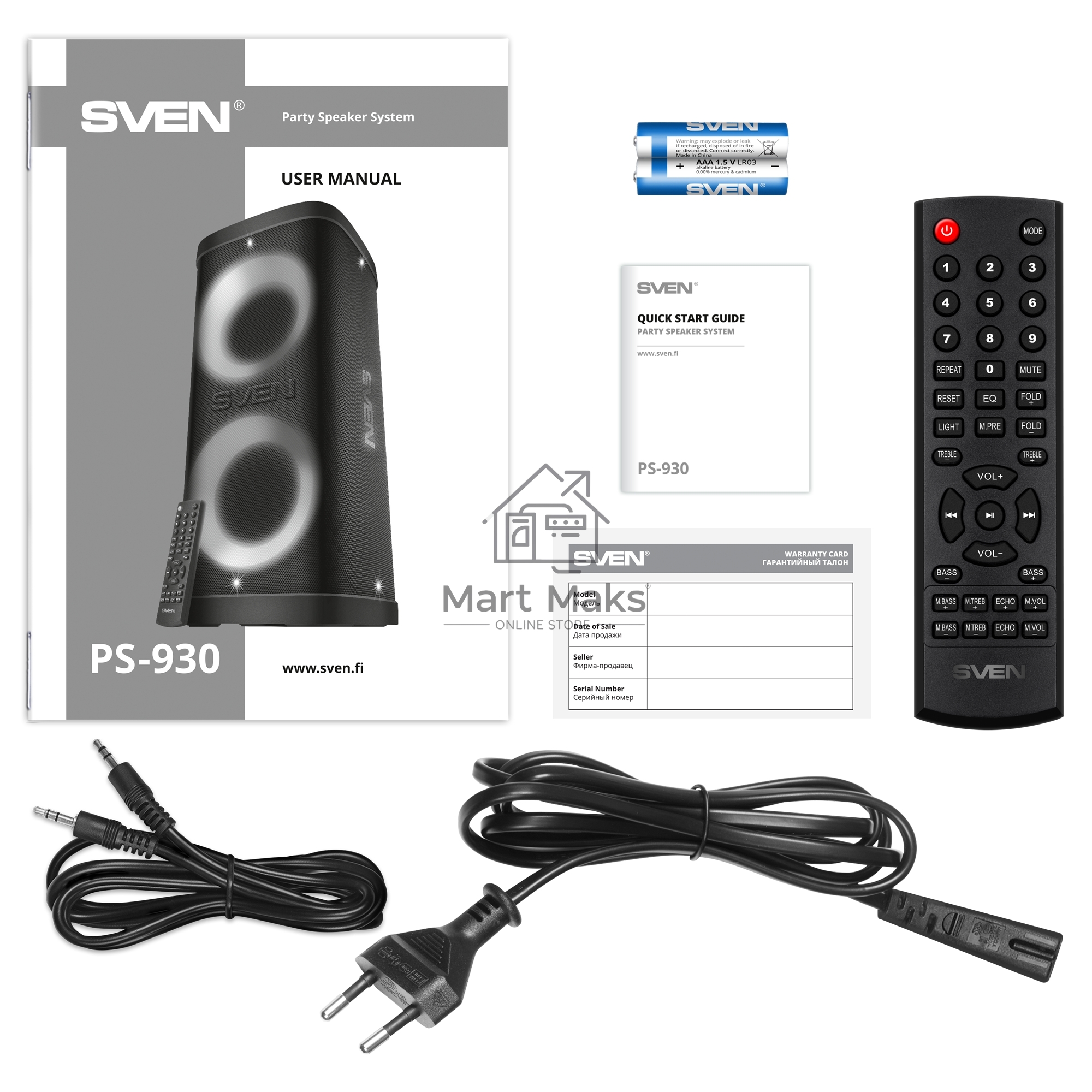 Мобильные колонки Sven PS-930 2.0 чёрные 2x75 W Bluetooth