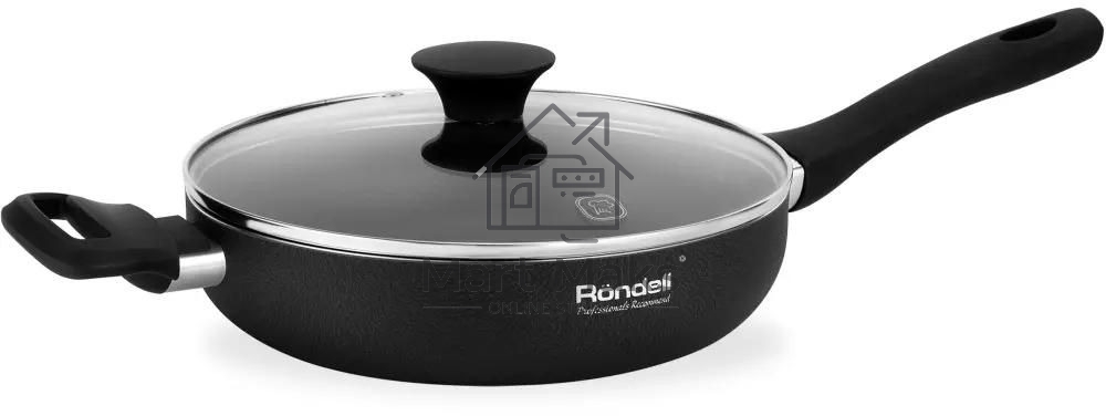Сотейник Rondell Infinity RDA-574, 24см, с крышкой, черный