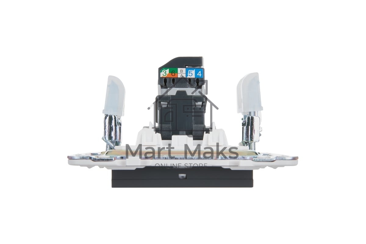 Розетка компьютерная IEK SKANDY SK-K01G графит RJ45 кат.5E SK-K10-1-K53