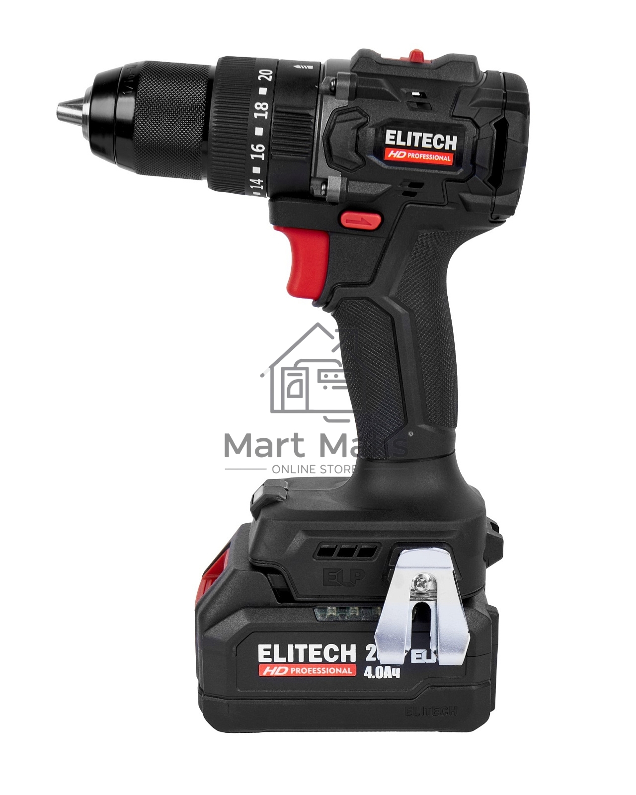 Дрель-шуруповерт Elitech CD 20ISL2 (E2201.041.02) 80Вт аккум. патрон:быстрозажимной (кейс в комплекте) (205723)