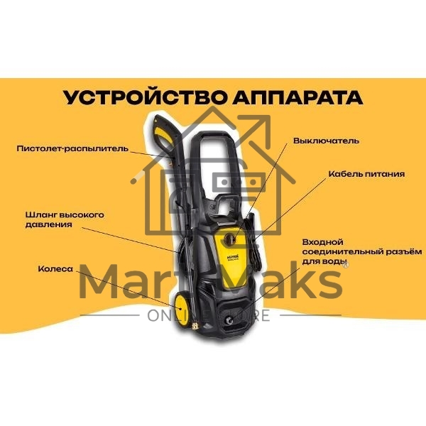Мойка Huter M420L-PW-PRO черный/желтый