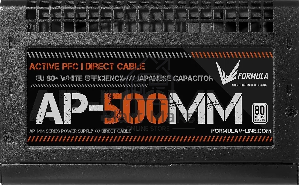 Блок питания Aerocool / Formula ATX 500W AP-500ММ 80 PLUS WHITE (20+4pin) APFC 120mm fan 6xSATA RTL